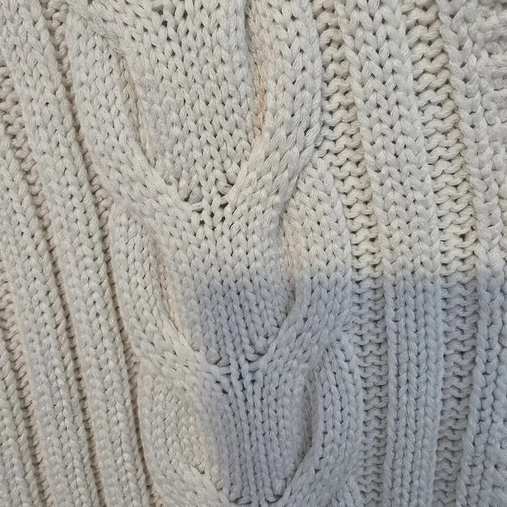 EUC Banana Republic Ivory Cable Knit Cardigan Sz L